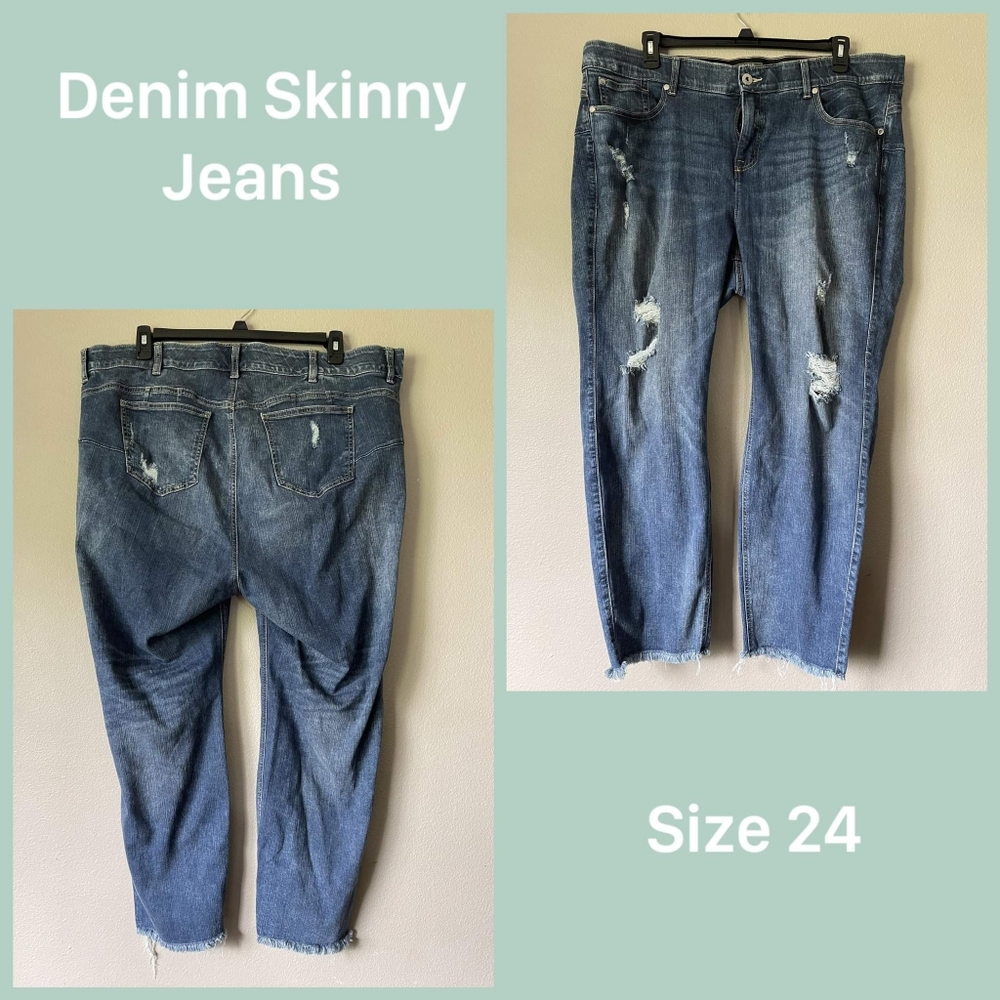 Torrid straight jean w frayed hem sz-24